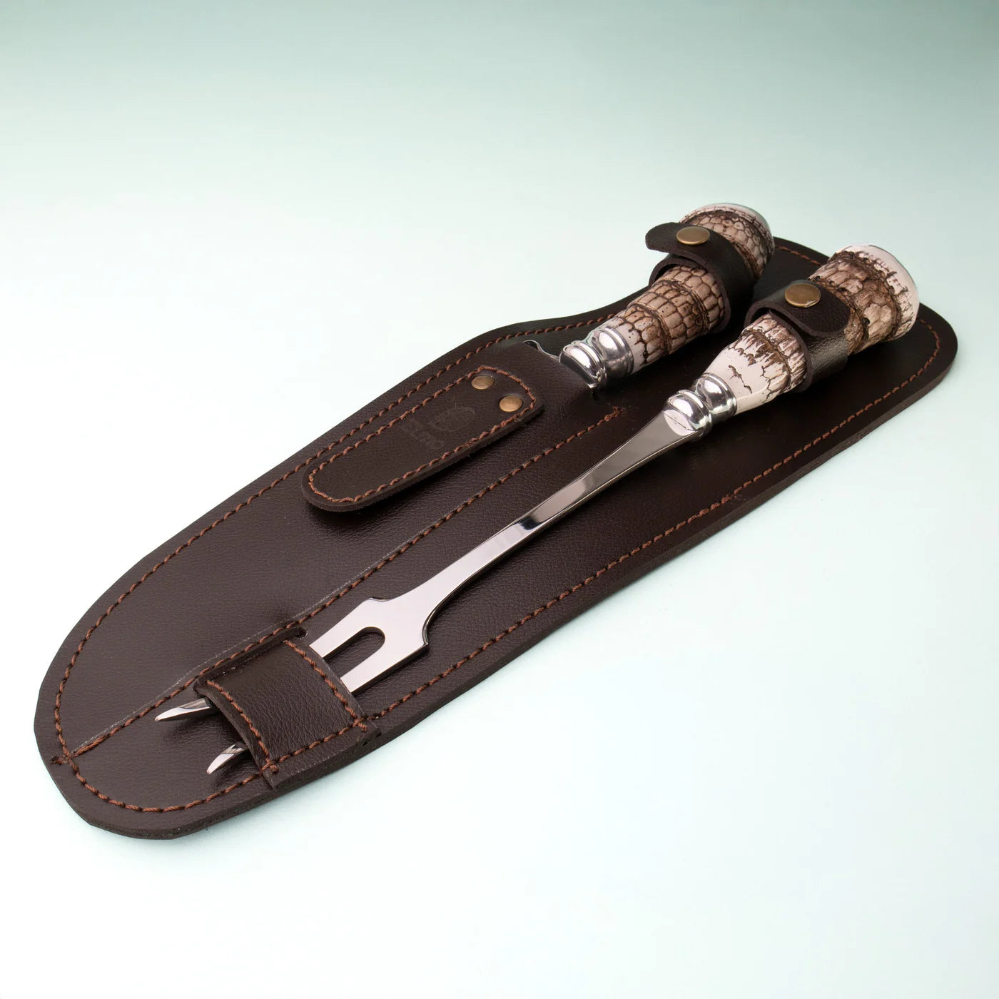 AL 8" Knife & Fork Set – Armadillo Tail Handle