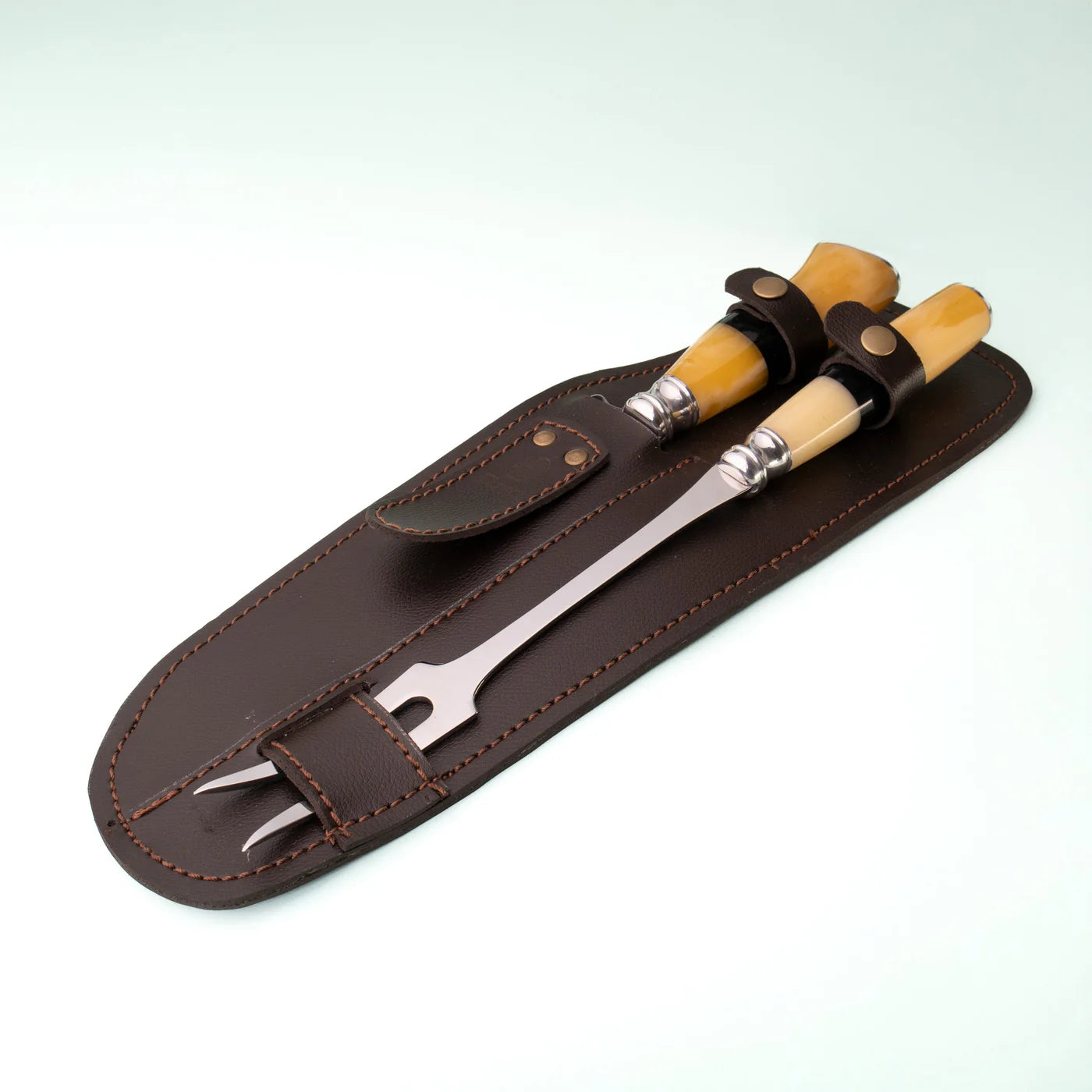 AL 8" Knife & Fork Set – Horn & Bone Handle
