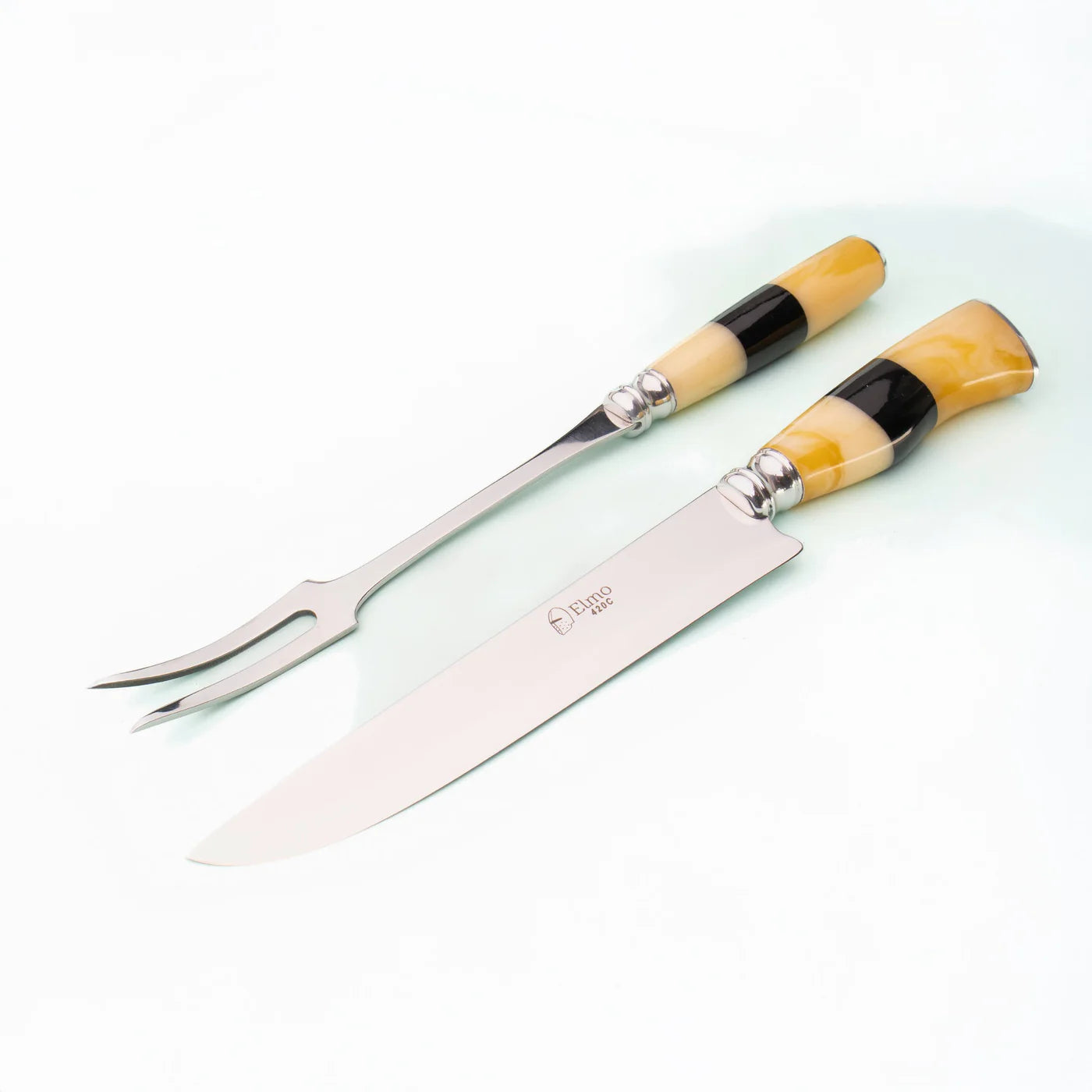 AL 8" Knife & Fork Set – Horn & Bone Handle