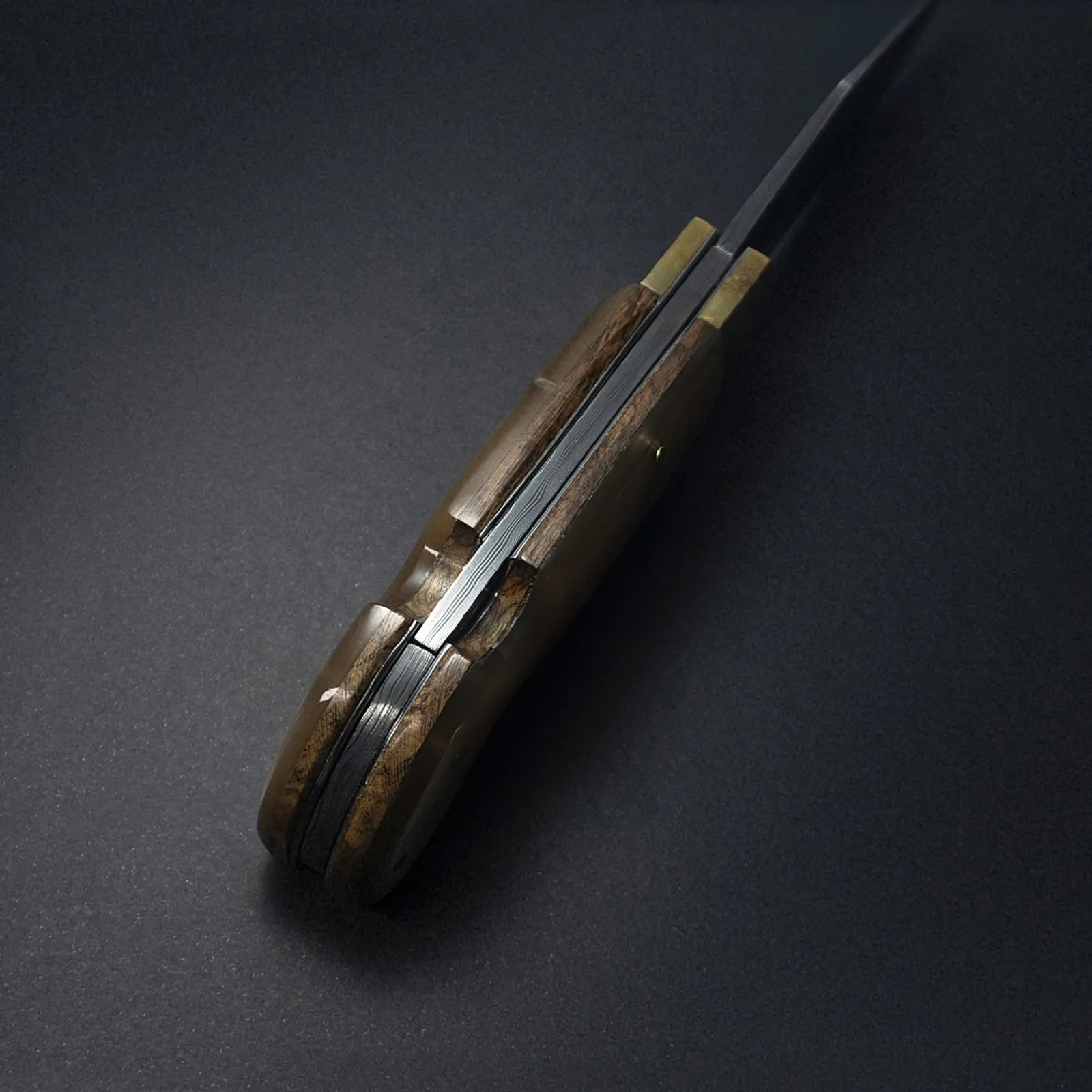 Sorocaba Damascus Pocket Knife with Cow Horn Handle